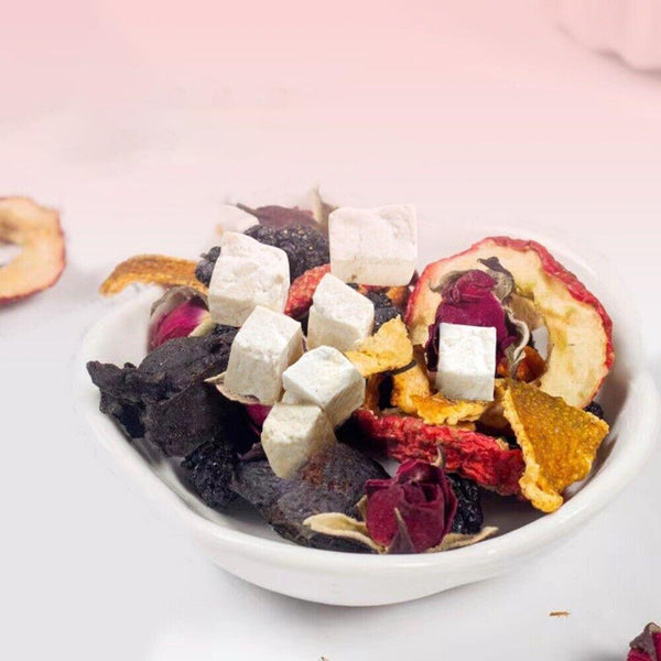 Natural Organic Beauty Health Tea Plum Hawthorn Poria Tea Apple Rose Roselle Tea
