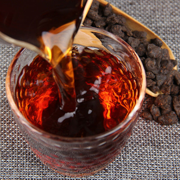 500g Ripe Glutinous Fragrance Fossilize Tea Tin Tea Gift Yunnan Pu-erh Tea