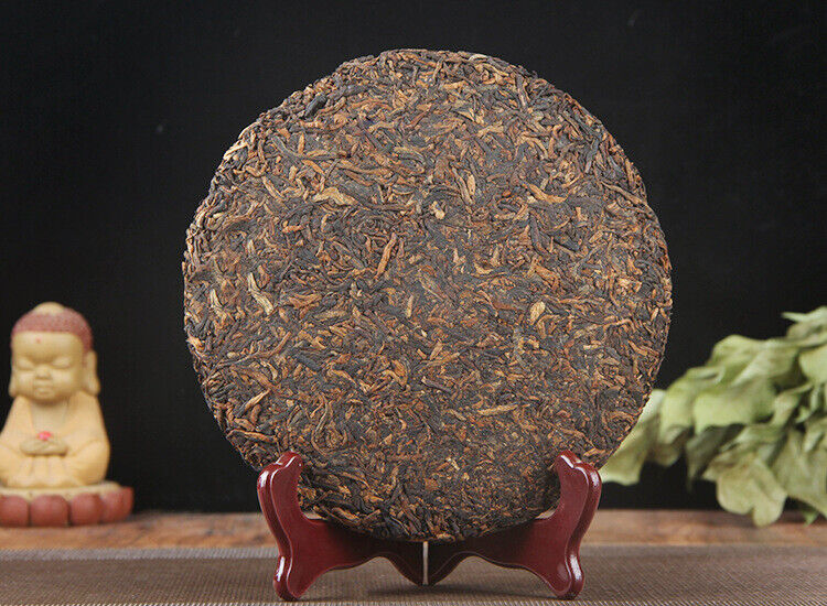 HelloYoung 357g Yunnan Pu'er Ripe Tea Cake 云南普洱熟茶西双版纳茶区年春茶357g御贡金饼 普洱熟茶