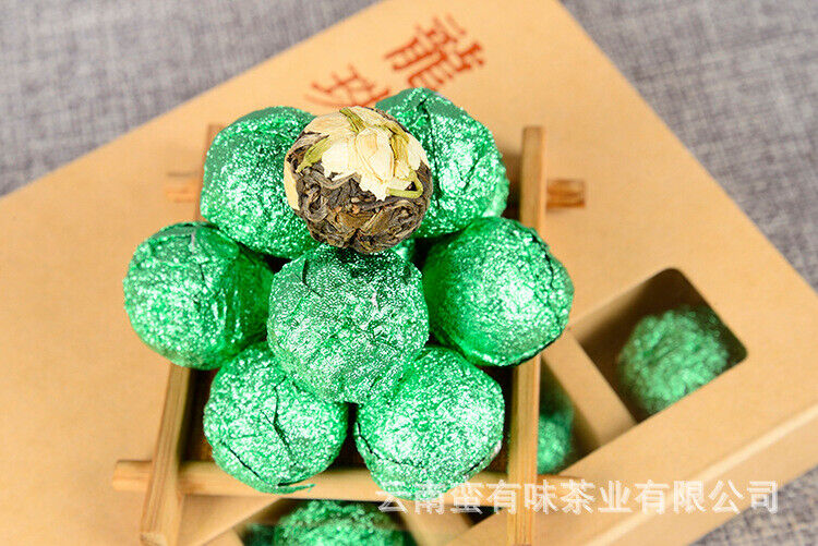 HelloYoung 120g 18 Pack Yunnan Pu'er Tea Handmade Jasmine Dragon Ball Tea