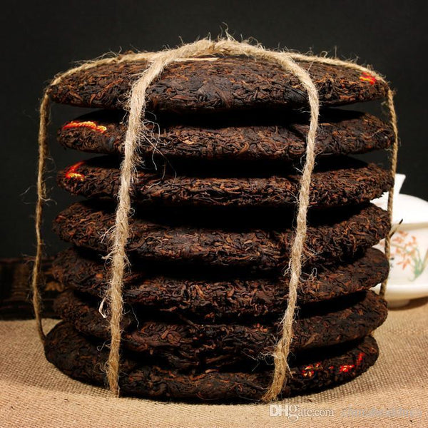HelloYoung Aged Zhong Cha Green Seal Chinese Pu er Tea Yunnan Cooked Puer Ripe 357g
