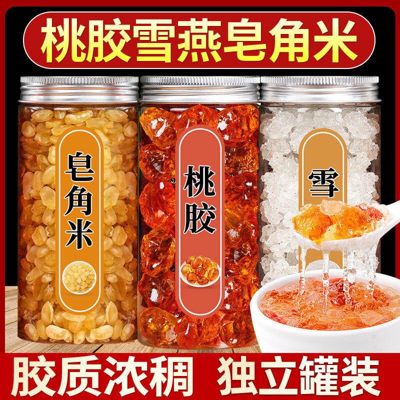 Peach Gum, Snow Bird's Nest, Soapberry 620g/3 Cans, Instant Soup Base Main image