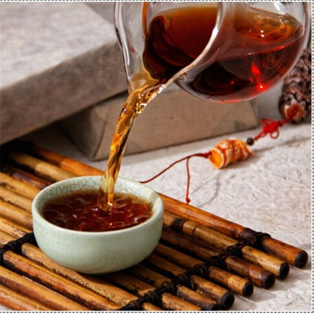 Yunnan Aged Pu-erh Tea Brick 200g Cooked Pressed Black Tea Premium Organic