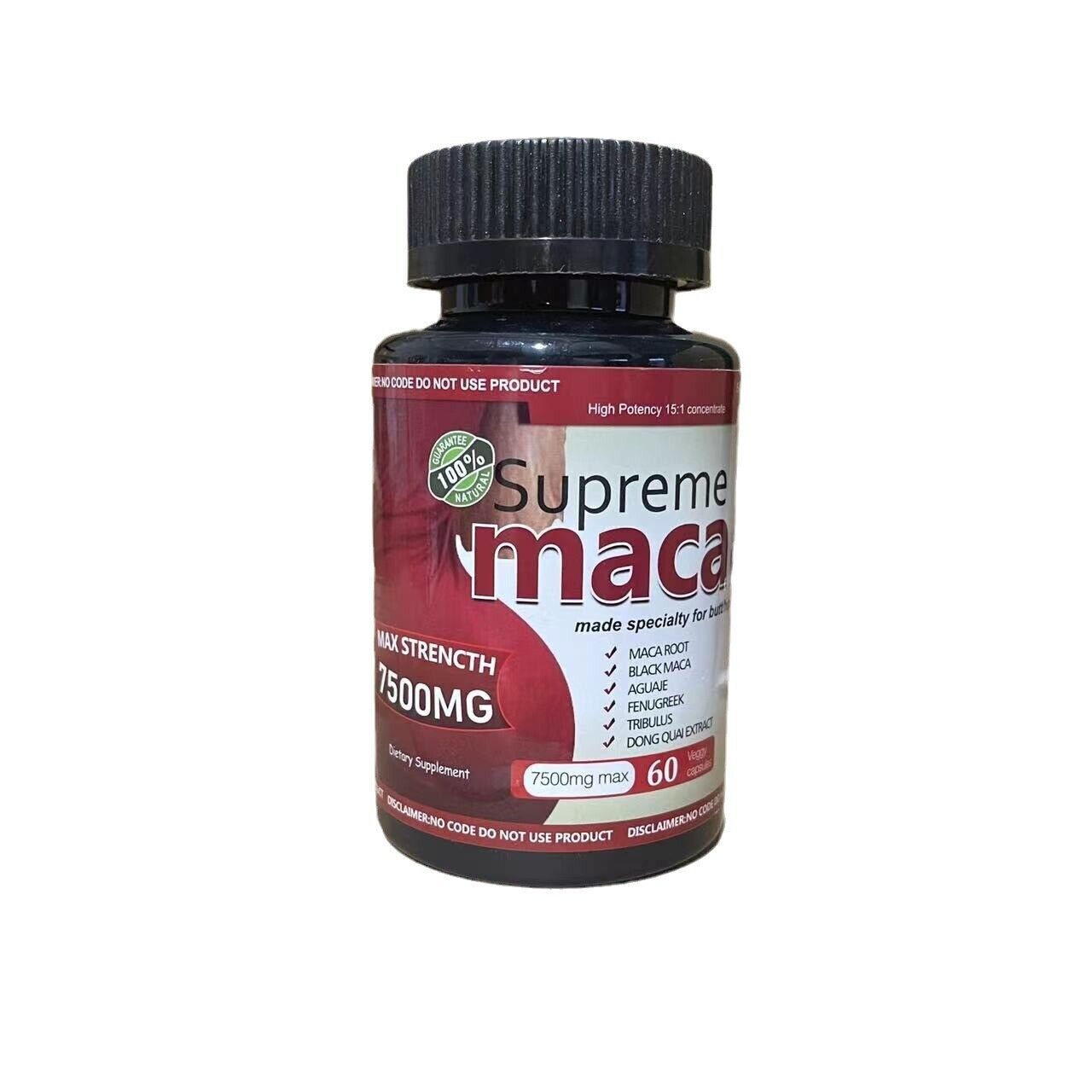 Organic Black Maca Root Extract Highest Potency Capsules 60 Capsules