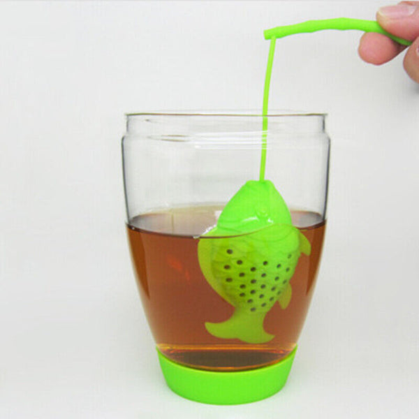 Handle Tea Infuser Fish Silicone Loose Leaf Tea Filter Strainer Diffuser TeaTool