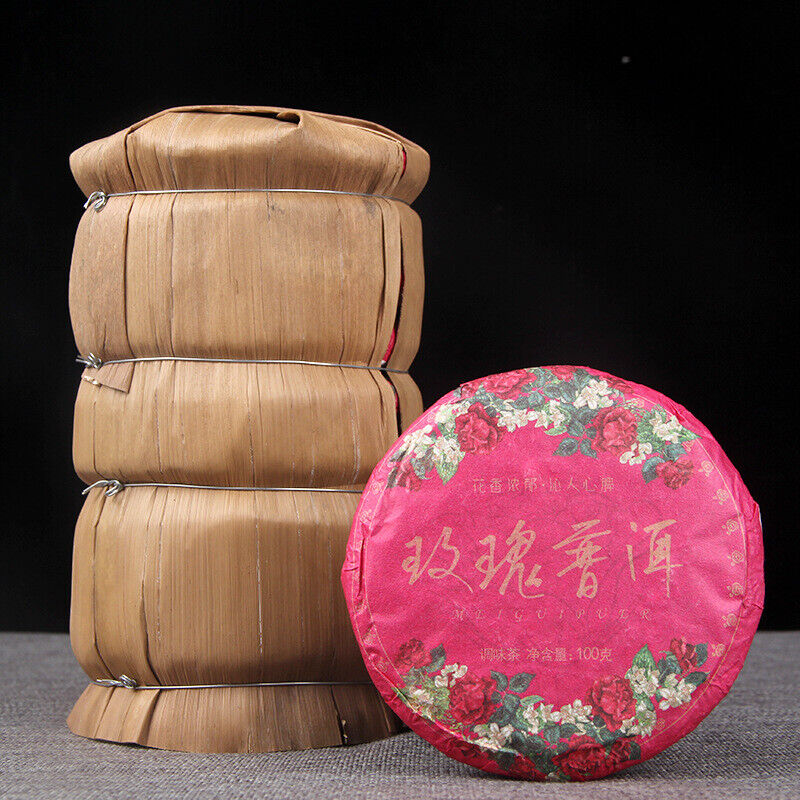 Rose Pu'er Ripe Tea Cake Pu Erh+rose Aged Fragrance Floral Combination Tea Cake