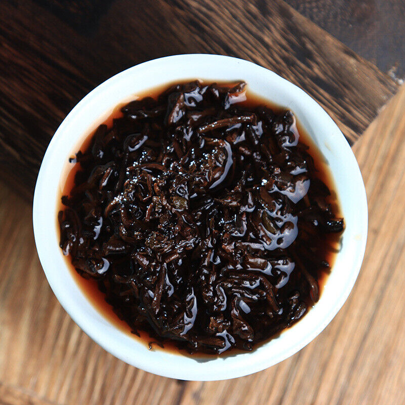 HelloYoung Yunnan Pu'er Tea Leaves Yiwu Golden Bud 357g Ripe Tea Cake