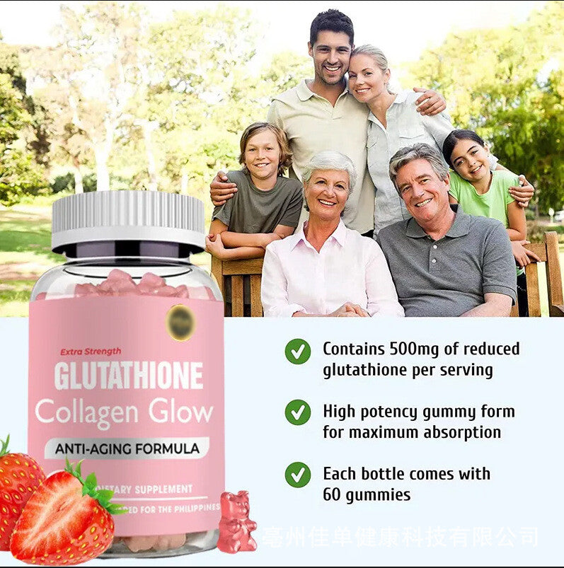Anti-aging skin Whitening Gummies 60 Gummies Glutathione Collagen Glow