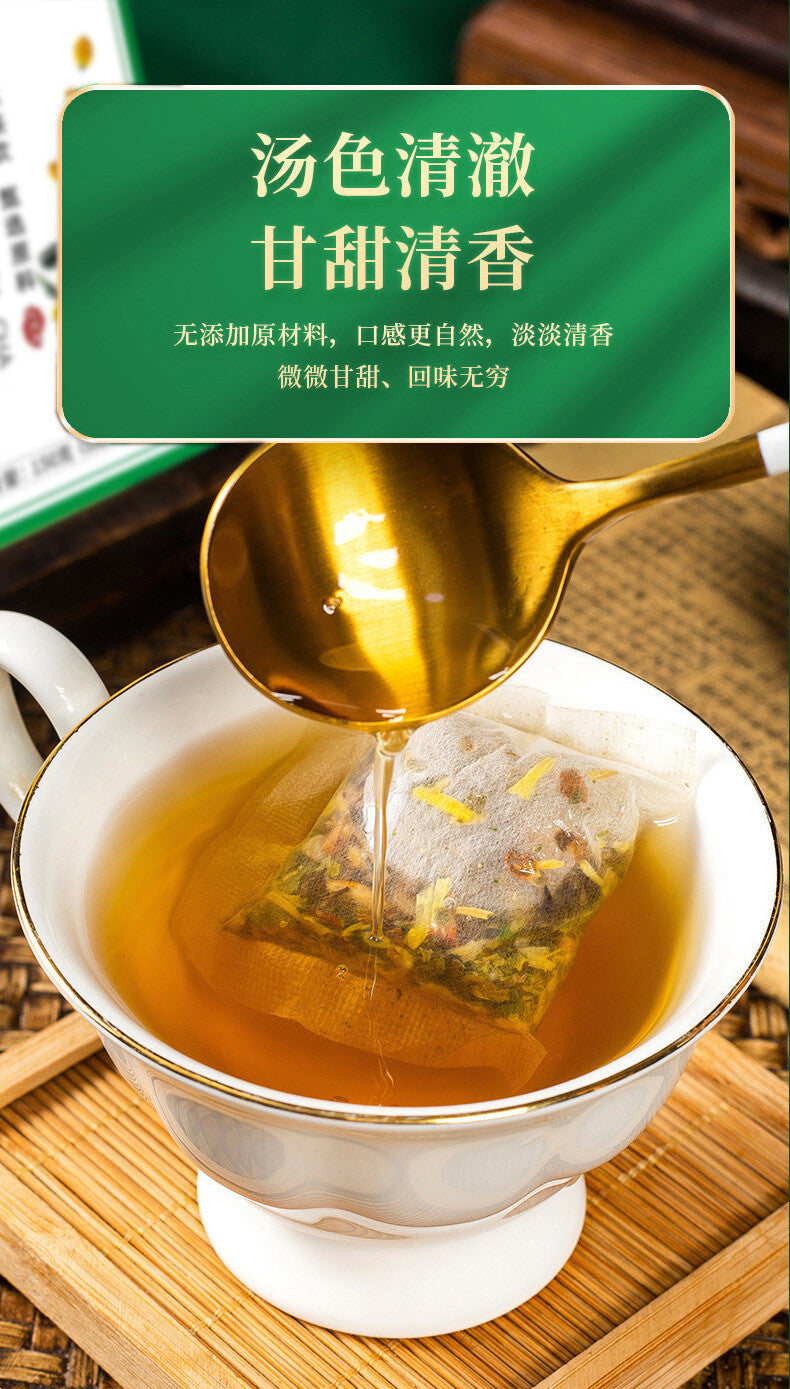 Monk Fruit Chrysanthemum Tea with Honeysuckle Orange Peel Herbal Blend