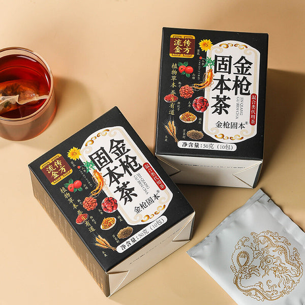 Golden Gun Solid Tea Ten Treasure Tea Health Tea Ginseng Wolfberry Tea