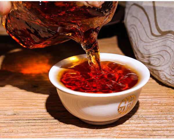 HelloYoung Puerh Ripe Tea Old Banzhang Ripe Tea Cake 357g Pu'er Tea Yunnan Pu'er Tea Cake