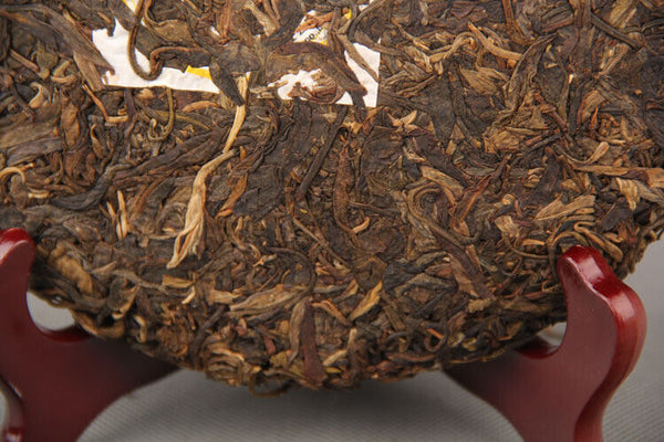 HelloYoung 357gPuerh Tea Grain Flower Tea Leaves Pure Material Tea Tightly Pressed Tea Cake