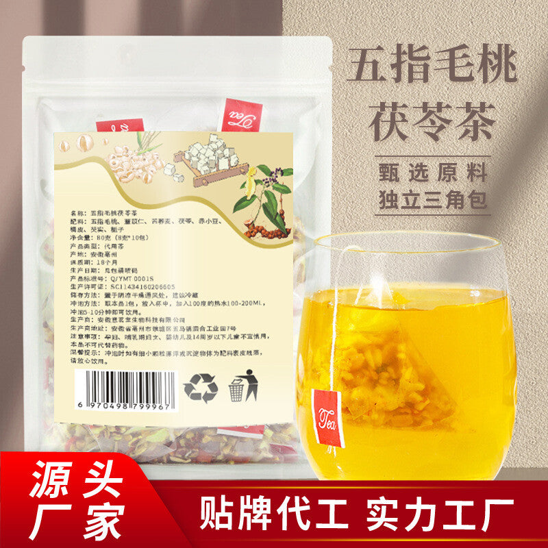 Triangle Bags Herbal Health Supplement Live Stream Hot Ficus Hirta Poria Tea