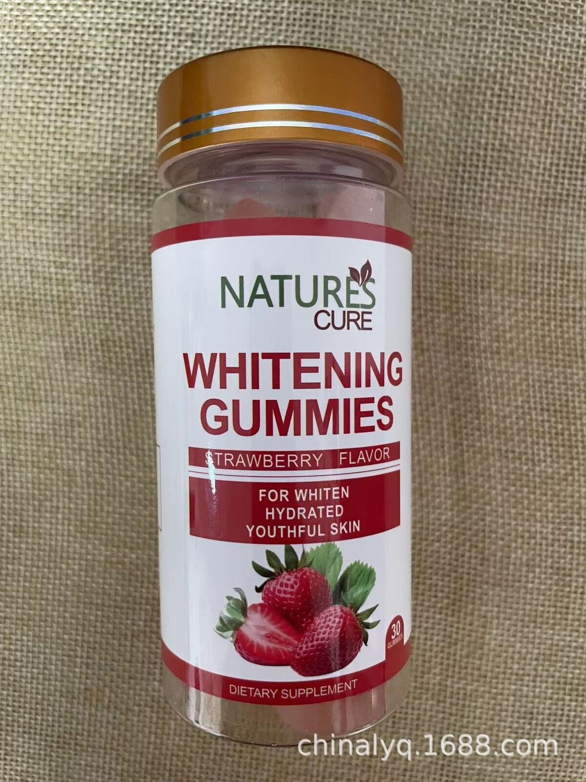 Collagen Whitening Gummies Strawberry Flavor Natural Gummy Candies 30/pieces