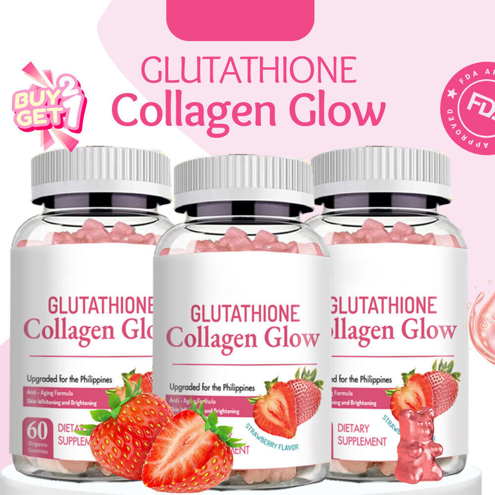 Nature Glow Glutathione Collagen - Strawberry Flavor/60 Organic Chewable Gummies Secondary image