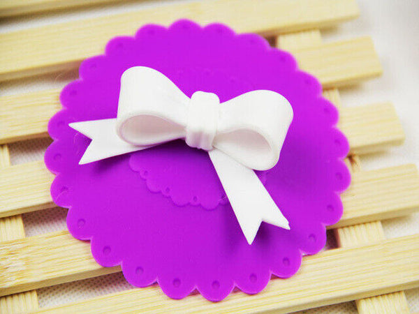 Lovely Bowknot Coffee Cup Anti-dust Silicone Cup Cover Silicone Seal Lid Cap