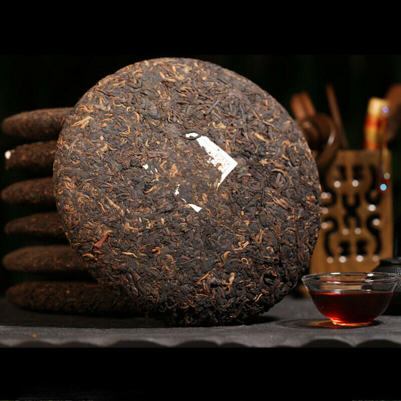 HelloYoung TeaQizi Pu'er Tea Cake 7 Cakes Top Ripe Pu Erh Black Tea 2499g Yunnan Aromatic Ruyi