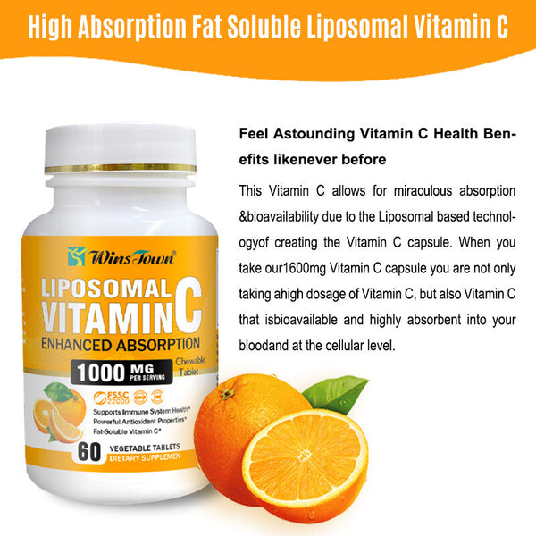 Winstown Vitamin C 1000mg Tablets Multvitamin Candy Immune 60 Tablets/bottle
