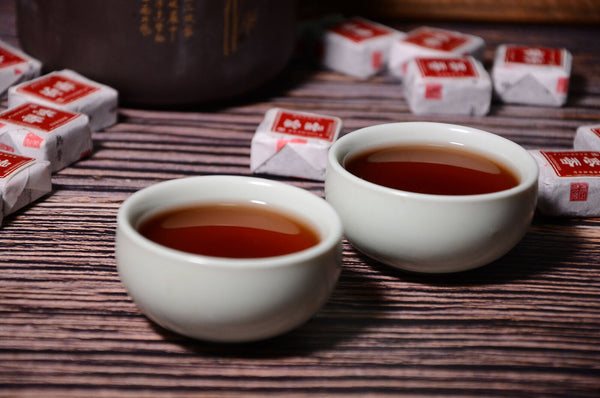 HelloYoung 500g Yunnan Jindian Jujube Small Square Brick Aged Pu-erh Ripe Tea Small Tuo Tea
