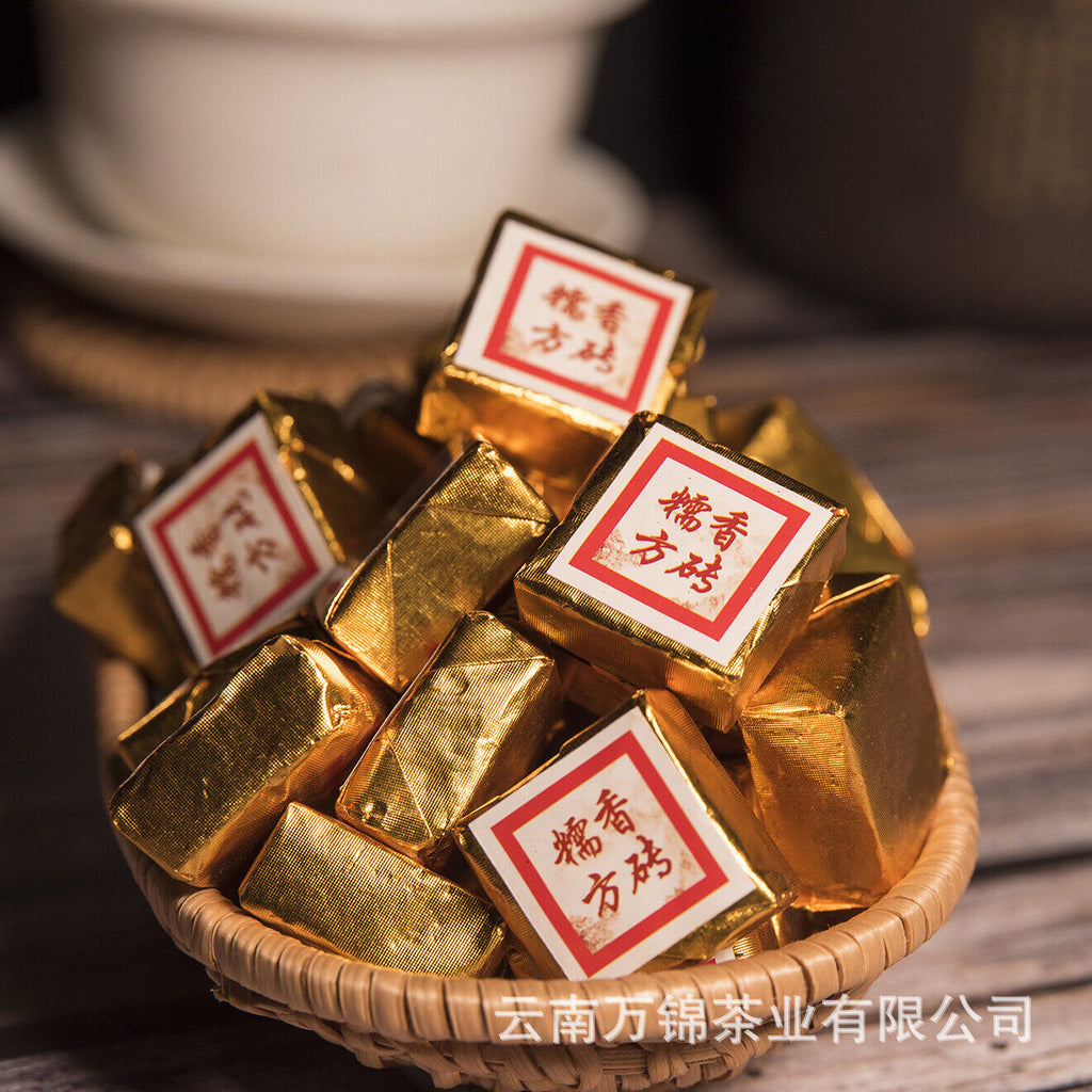 HelloYoung 500g Yunnan Puer ripe tea mini small tuo tea leaves glutinous aroma square brick