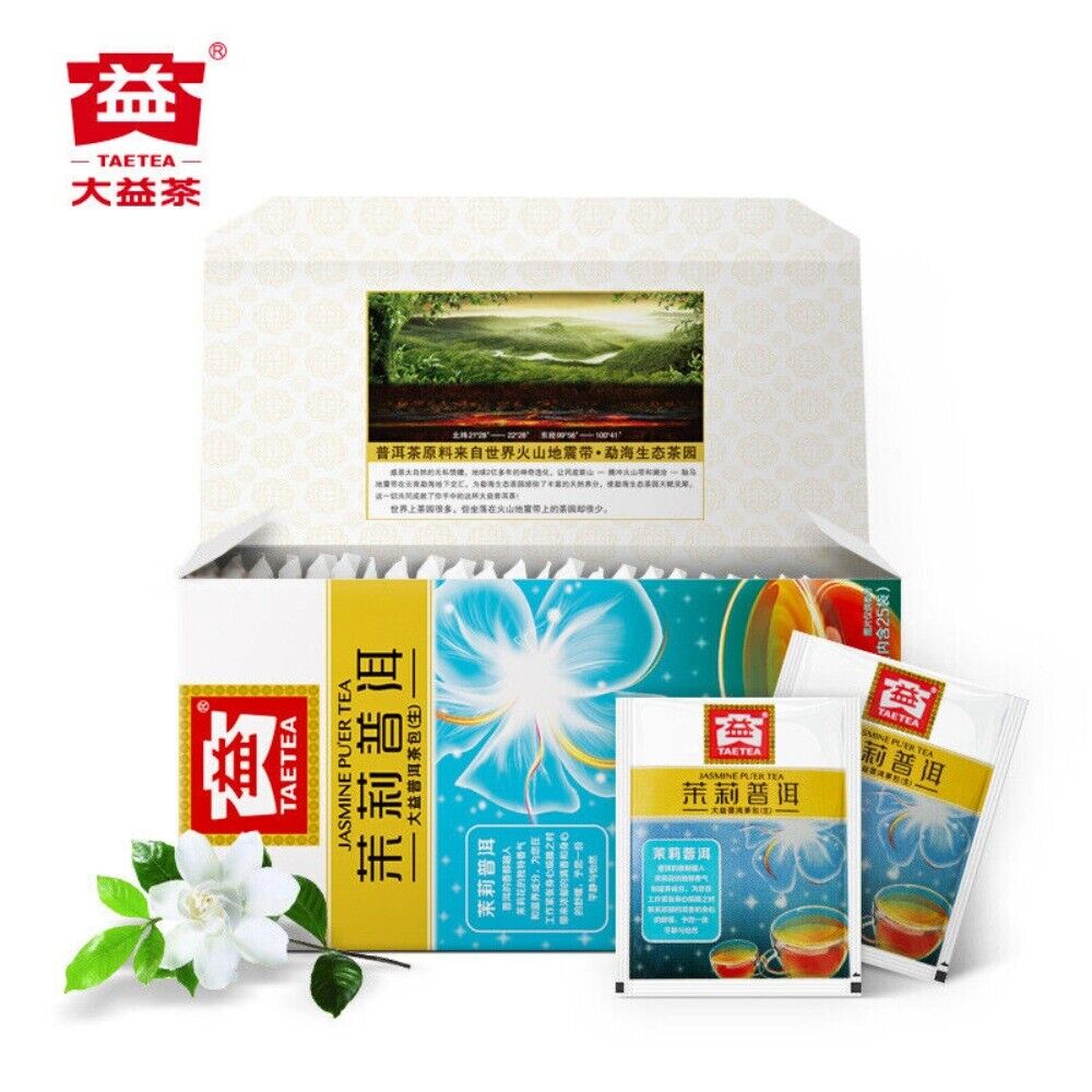 Daiyi Puer Jasmine Tea Bags 1.6gx25 Convenient Loose Leaf Floral Main image