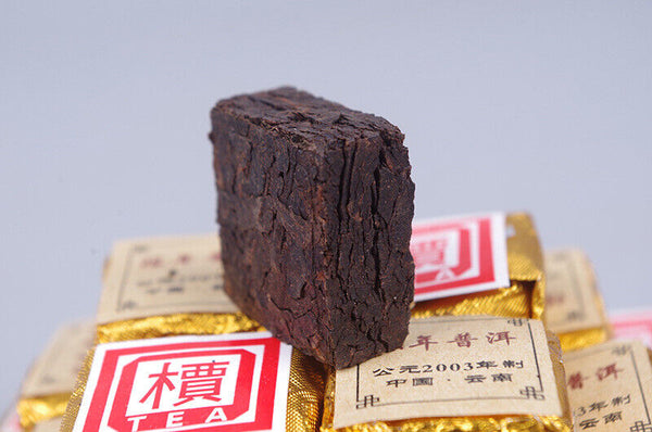 HelloYoung 500g Chenxiang Pu'er Small Golden Brick Mini Ripe Tuocha Catalpa Square Brick