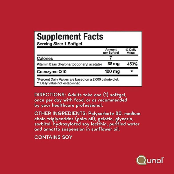 Qunol Ultra CoQ10 100mg Premium Antioxidant Supplement Heart Health Support