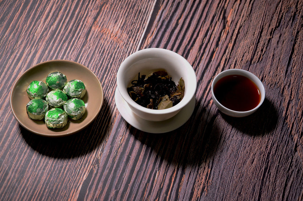 HelloYoung 500g Yunnan lotus leaf mini tuo tea cake gold brick pu-erh tea ripe tea loose