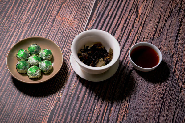 HelloYoung 500g Yunnan lotus leaf mini tuo tea cake gold brick pu-erh tea ripe tea loose