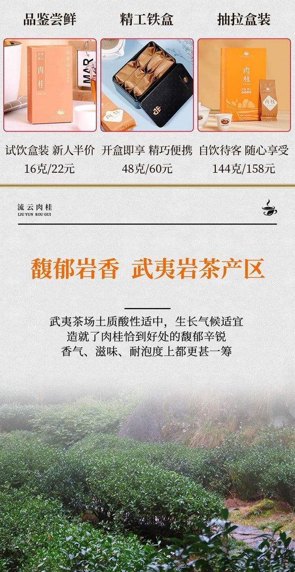 Oolong Tea Authentic Wuyi Rock Tea 16G Yanyu Liuyun Cinnamon Tea Premium