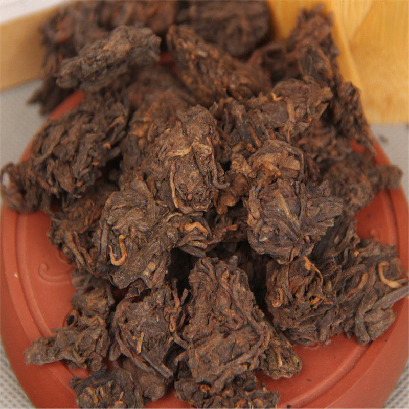 HelloYoungChina puer tea ripe tea 10 yrs old Pu-erh tree nature golden bud fully fermented Secondary image
