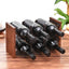 Solid Wood Double Layer Red Wine Rack Wrought Iron Decoration New Bottle Holder