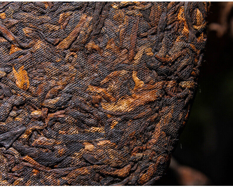 HelloYoung 357g Yunnan Pu'er Ripe Tea Cake Menghai Ancient Golden Bud Ripe Tea Cake Ripe Pu