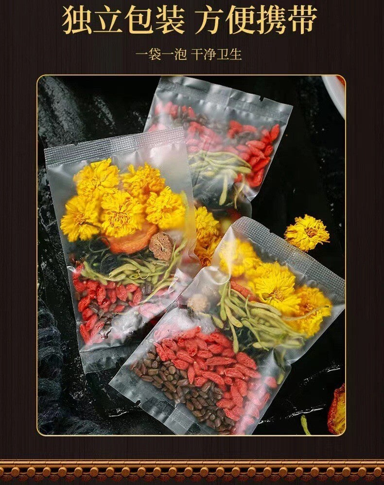 Chrysantheme, Wolfsbeere, Cassiasamentee Gesundheitserhaltender Teebeutel