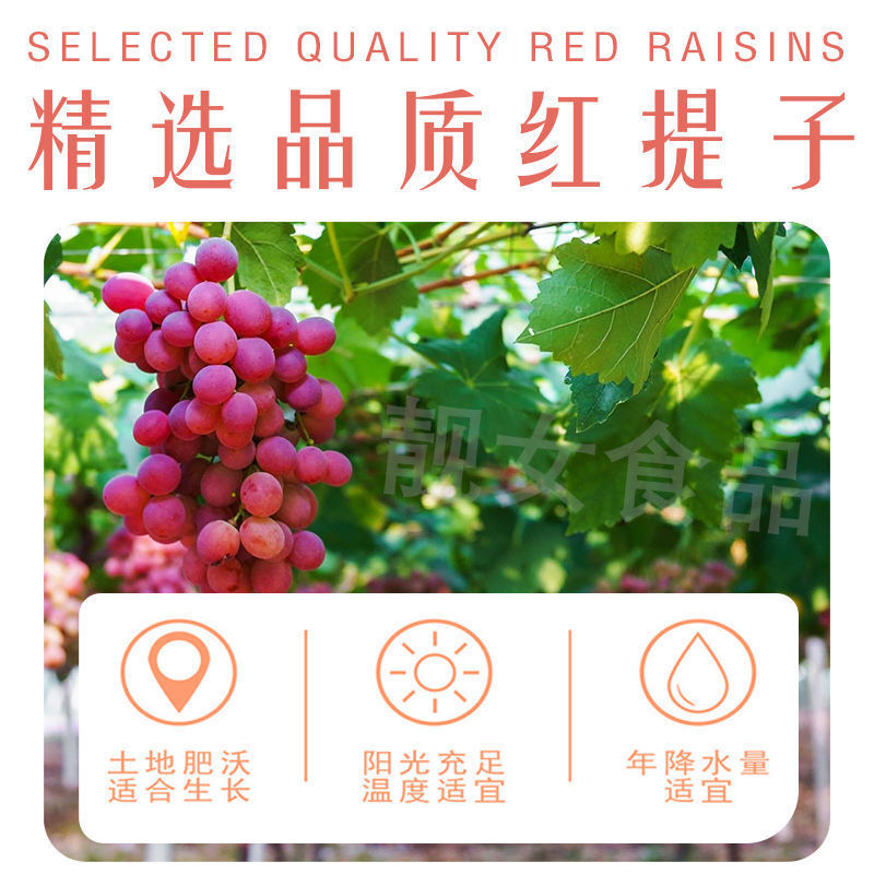 300g Rose Red Dried Grapes Fruit Snack Salted Raisins