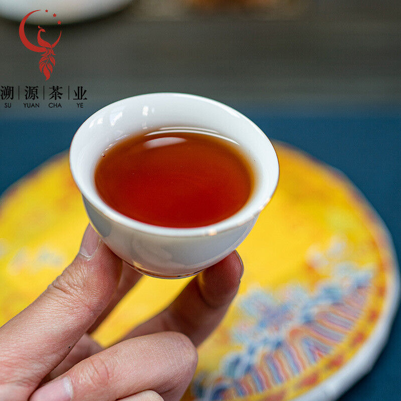 HelloYoung 357g Banzhang Dragon Cake Shongyuantang Pu'er Ripe Tea Yunnan Seven Seeds Cake