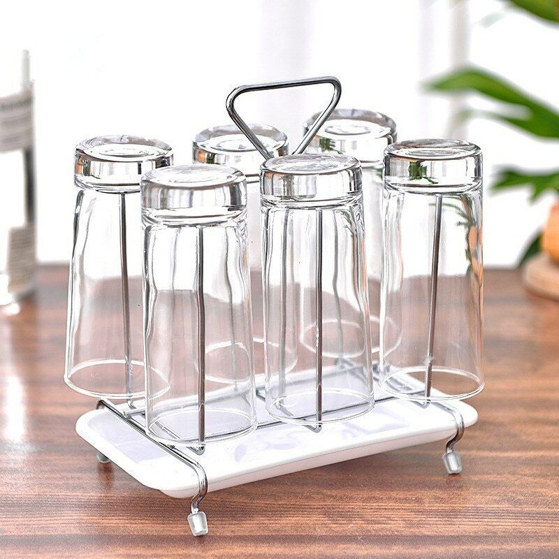 Kitchen Decoration Metal Glass Cup Rack Storage Shelf Drying Cup Home Supplies