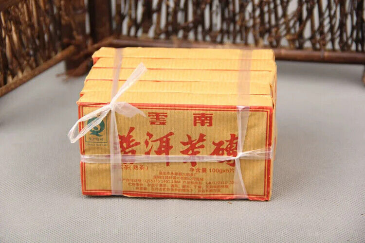 Fermented Yunnan Menghai 7581 Cooked Tea Brick Natural Puer Tea Brick 250/brick