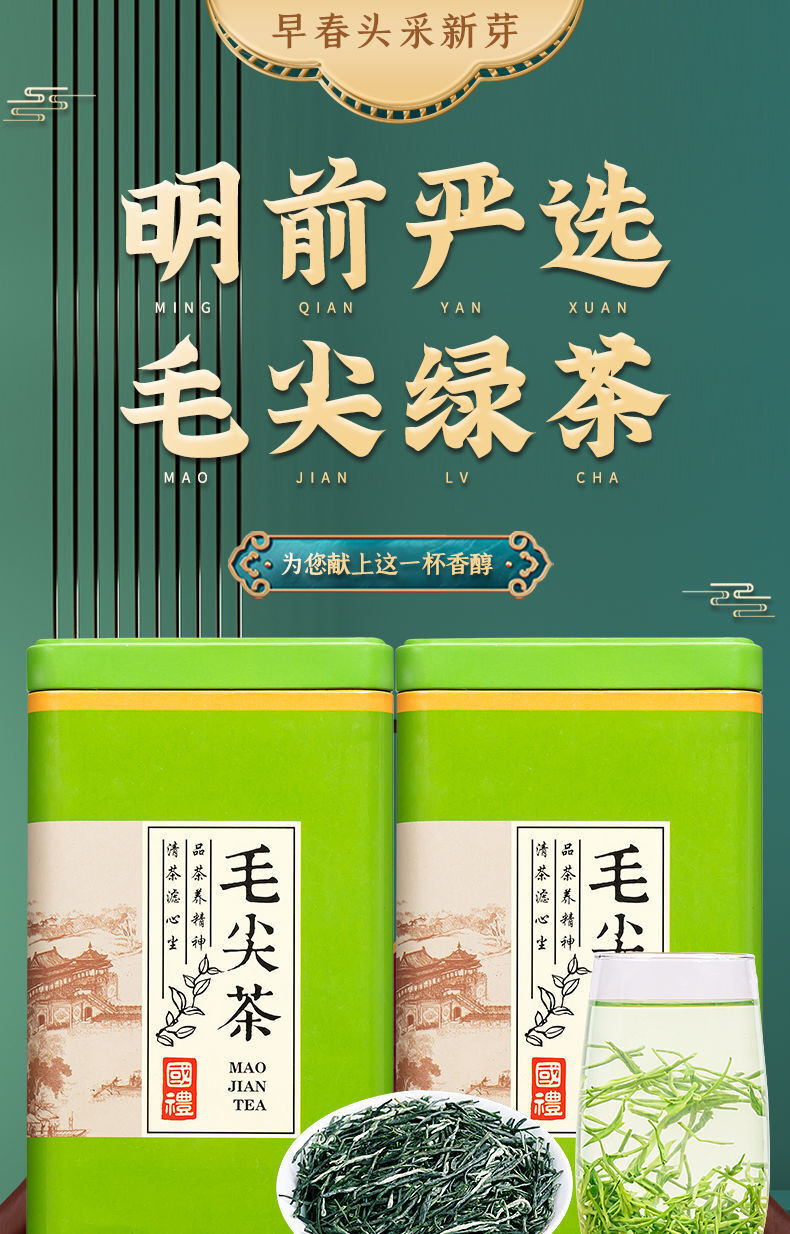 Green Tea Maojian Tea Strong Aroma High Mountain Mist Green Tea Canned 125g