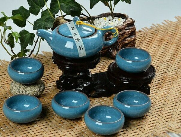 7 Pcs Drinkware Gifts  Dehua Colorful Cup Ceramic Tea Set China Kung Fu Tea Cup