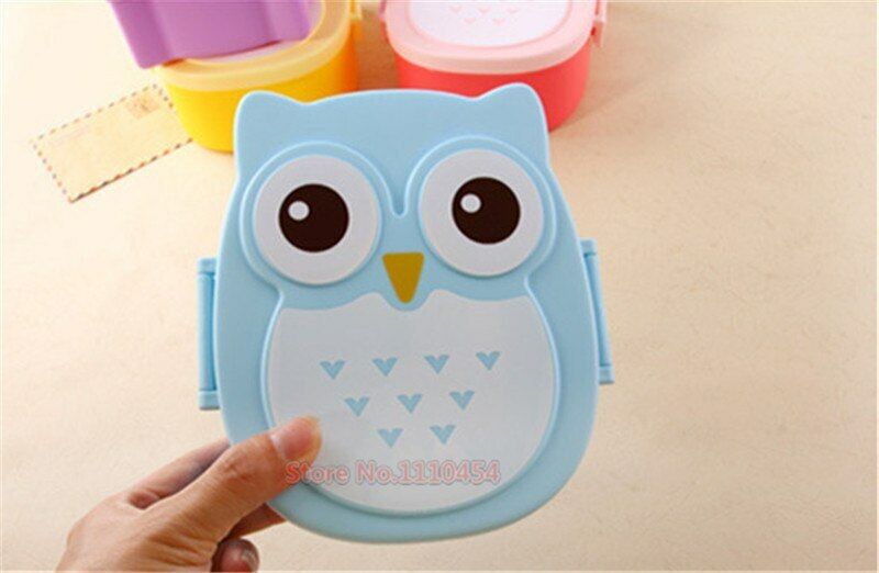 Children Portable Bento Box Cartoon Owl Lunch Meal Box Microwave Oven Tableware
