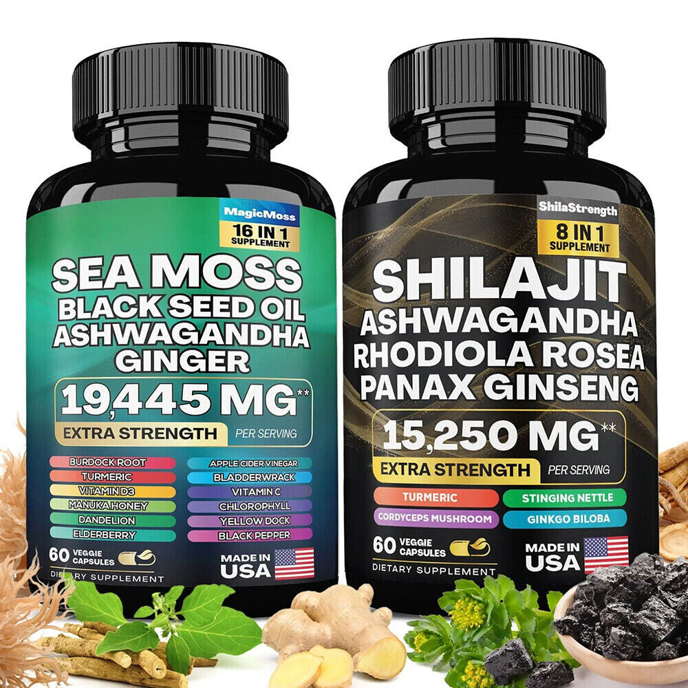 Dynamic Vitality Bundle , Sea Moss Multivitamin & Shilajit Power Combo Main image