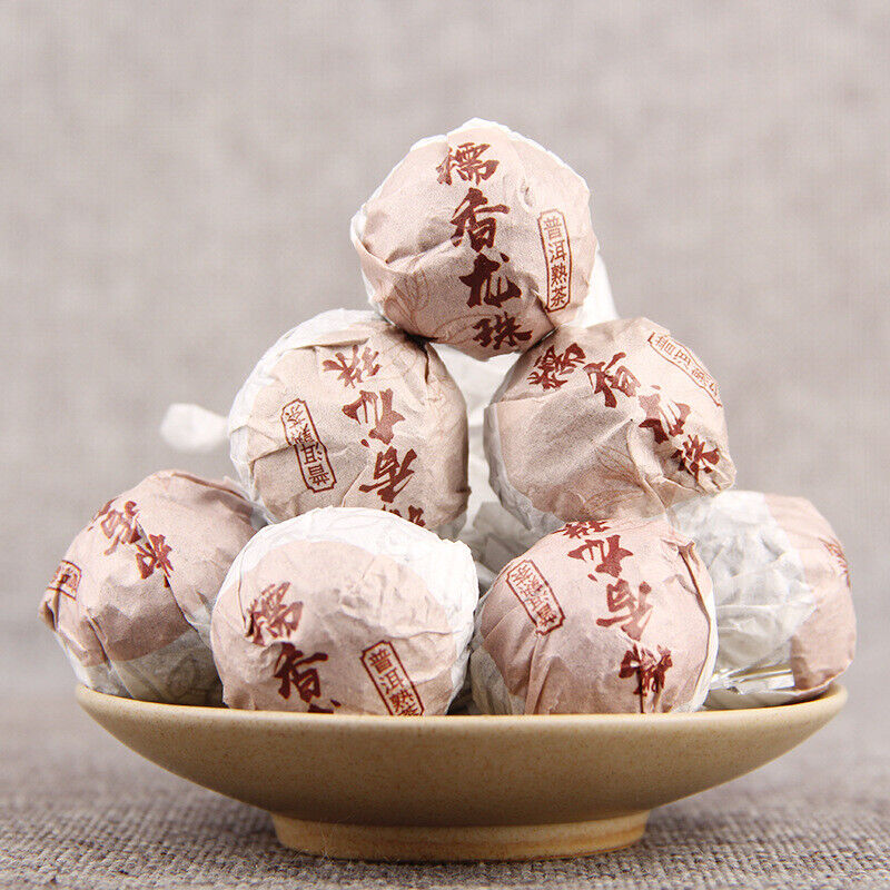 HelloYoung Glutinous Rice Fragrance Puerh Ripe Tea Dragon Pearl 500g Puerh Tea Tuocha