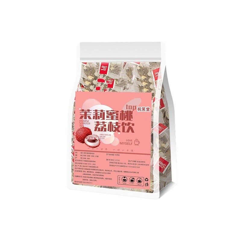 Refreshing Fruit Infused Herbal Tea Jasmine Peach Lychee Cold Brew Tea Bags