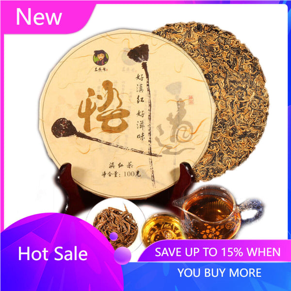 100g Yunnan High Quality Black Tea  Mini Cake  Premium Gold Buds Dianhong Health