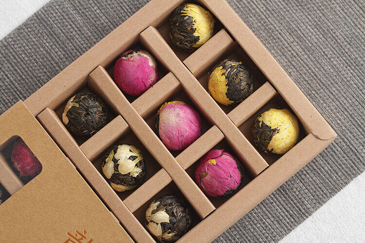HelloYoung Yunnan Pu-erh Flower Tea Dragon Pearl 18 raw tea 6 flavor combination flower tea