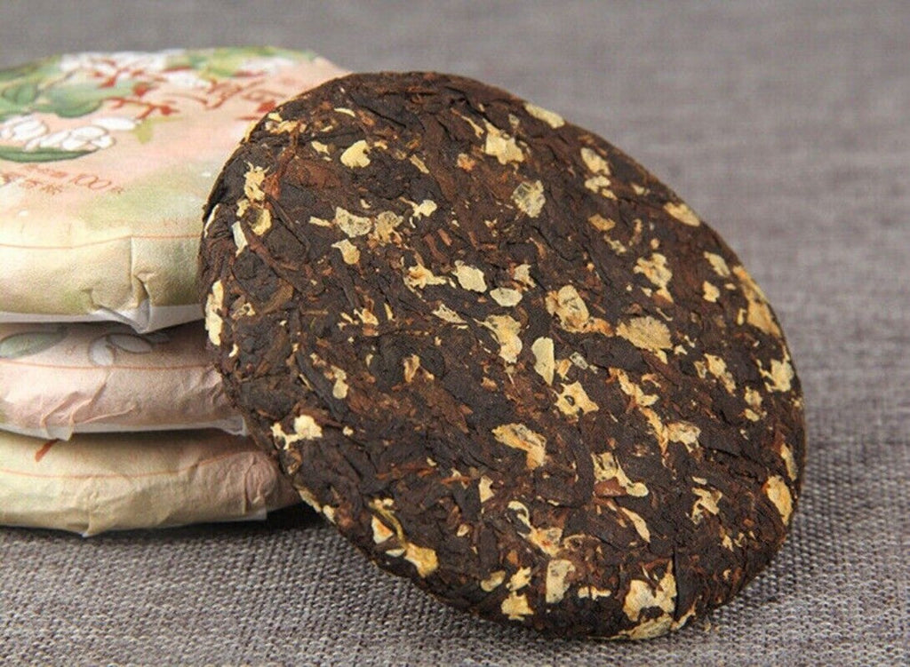Jasmine Ripe Pu-erh Tea Cake 100g Premium Flower Infused Aged Chinese Puerh