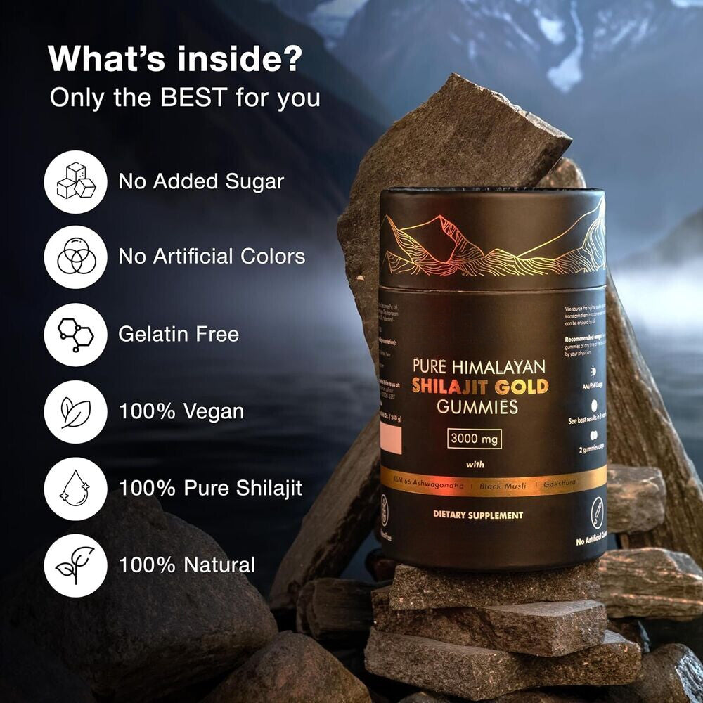 Biyode Pure Himalayan Shilajit Gummies mit Ashwagandha Gokshura und anderen Secondary image