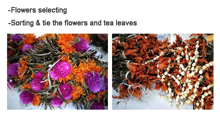 Handcrafted Art Mini Flowering White Tea Herbal Flower Blooming Tea Balls 20pcs