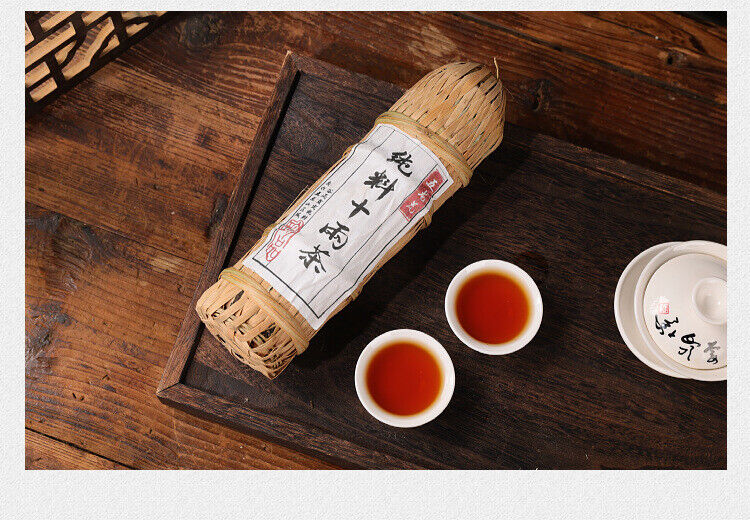 HelloYoung 362g black tea Tientsin raw material Anhua black tea flower roll aged old tea